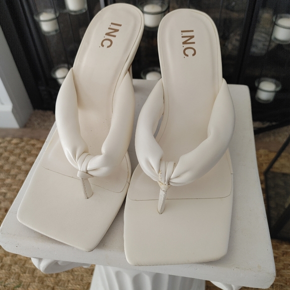INC Sageep Cream High Heel Sandals 9M - Picture 9 of 13